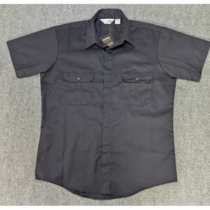 NWT Lion Uniform‎ Shirt Short Sleeve Shirt Navy Blue Hidden Button Size XLT Tall